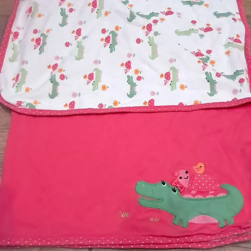 Gymboree‎ Alligator Turtle Baby Blanket Security Croc Pink gator crocodile 2012